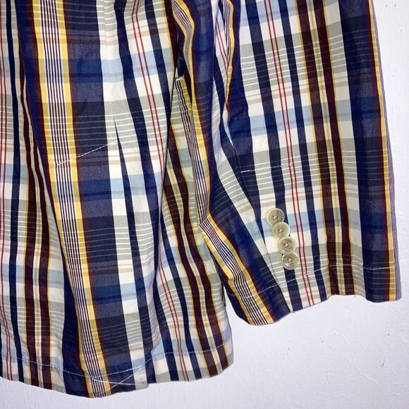 DANIEL CREMIEUX sz L 100% Cotton Madras Plaid Jacket Classic Breathable - Picture 6 of 8